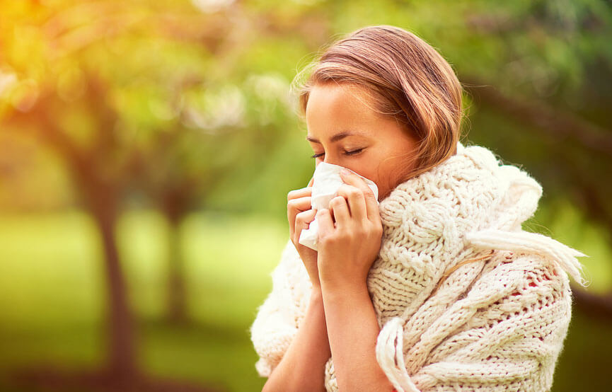 woman with allergies